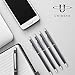 Unibene 6 Pcs Slim Metallic Retractable Ballpoint Pens - Matte Black & Silver, Nice Gift for Business Office Students Teachers Wedding, Medium Point(1 mm) 6 Pack-Black ink