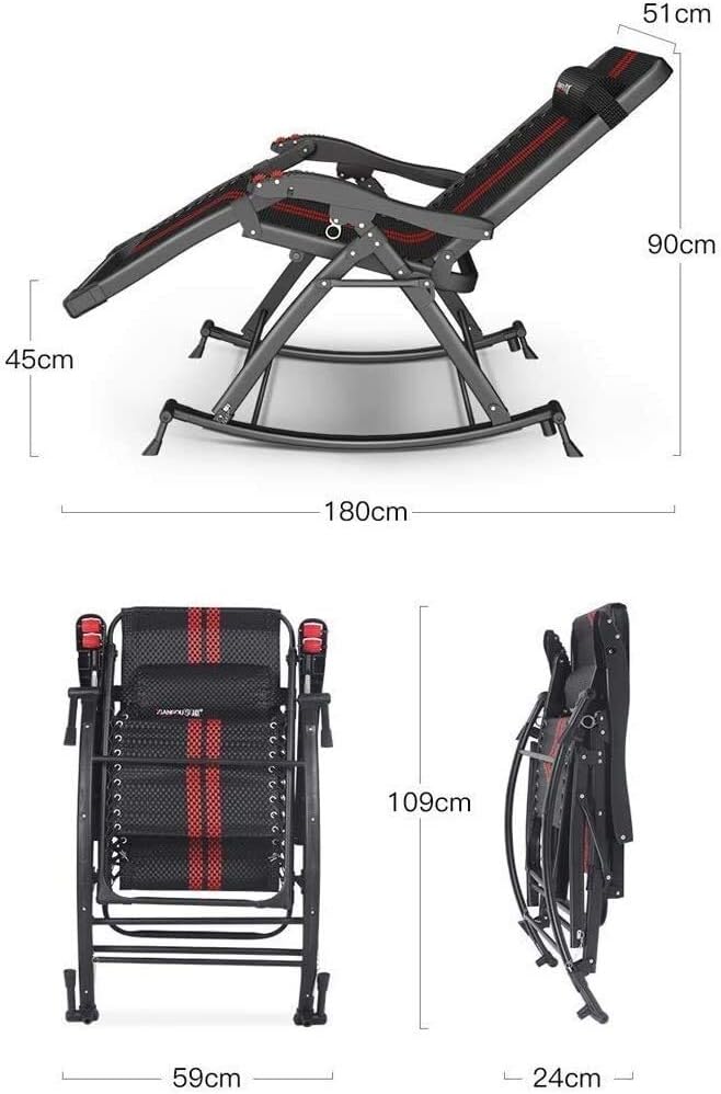 Comfortable Folding Lounge Chair Rocking Chair Lounger Recliner Bedroom Living Room Balcony Nap Chair Leisure Backrest Armchair Indoor and Outdoor Rocking Chair (Color : A) (B)