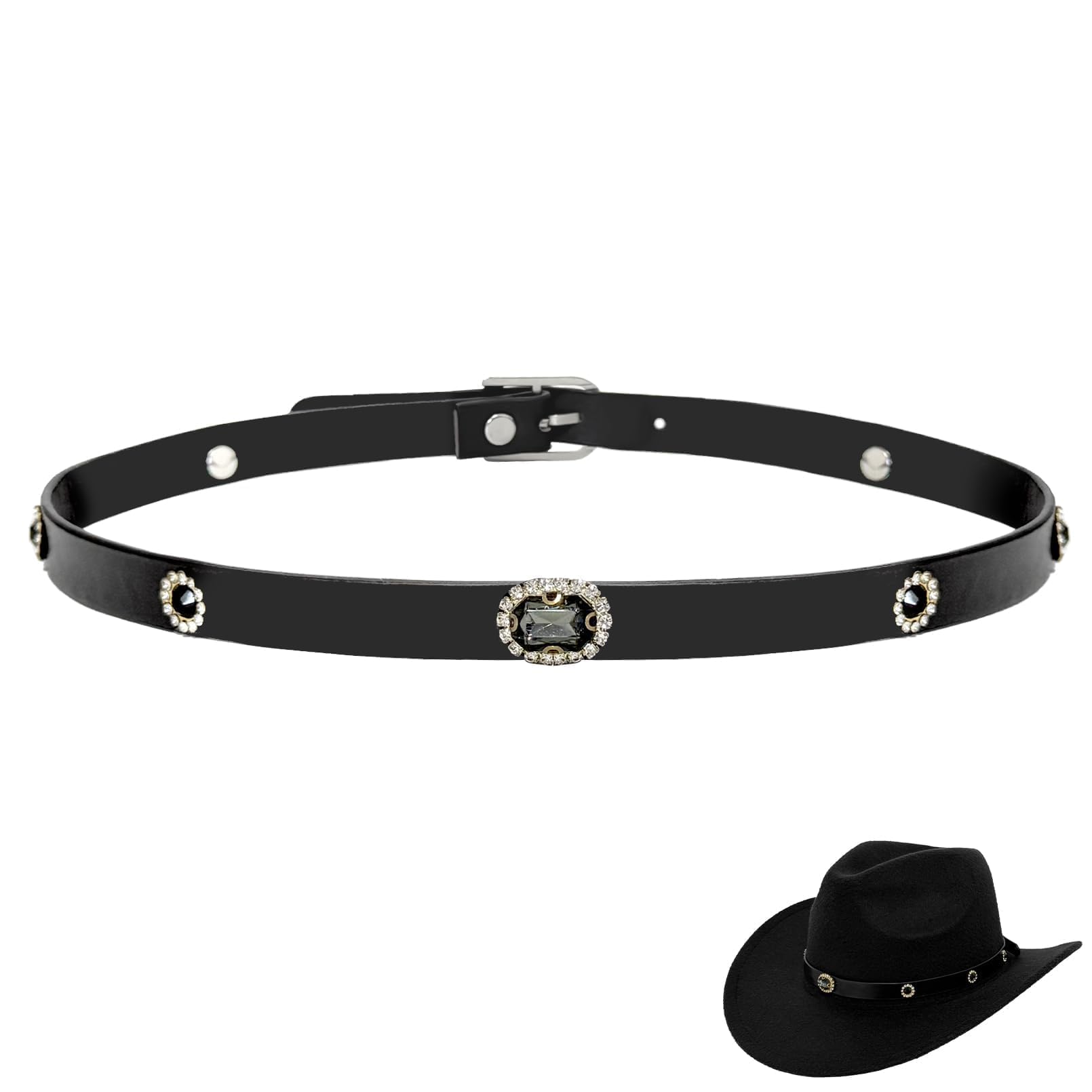 nemokamai Cowboy Hat Bands for Men Women Leather Hatbands Belt for Cowboy Western Fedora Cowgirl Hats Multicolor