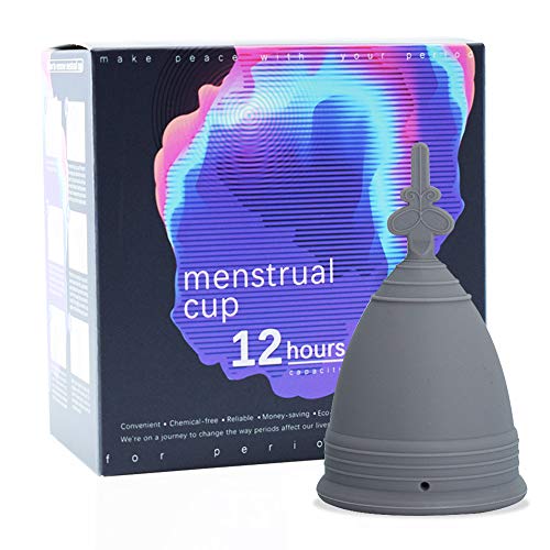 SPEQUIX Menstrual Cup - Comfortable Reusable Period Cup - Heavy Flow - Large - Gray