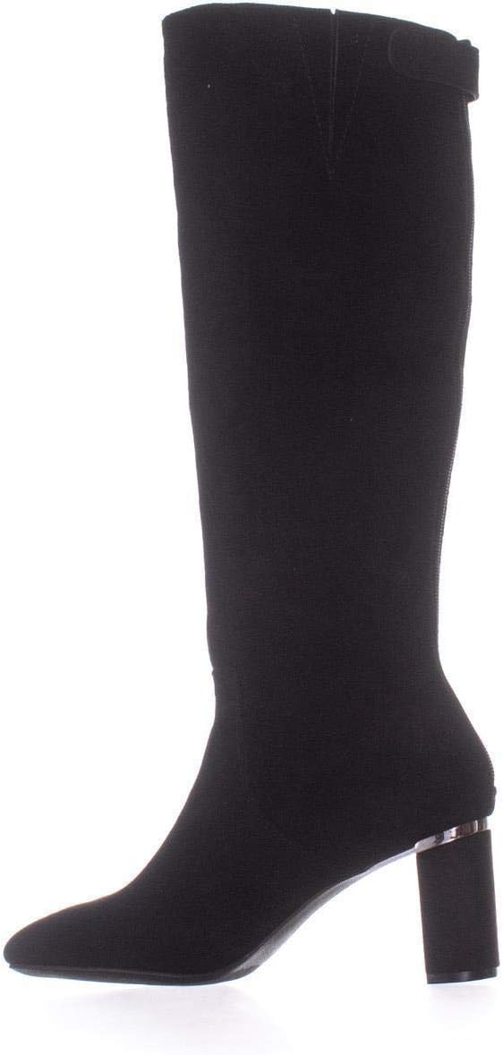 Alfani A35 Nessiil Knee High Boots, Black Suede