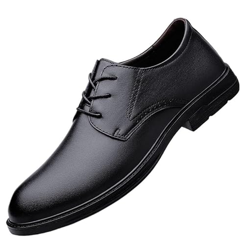 LSIGHTUS Men Leather Monk Strap Dress Shoes Lace Up Formal Business Round Toe Comfortable Wedding Non Slip Stylish Durable Genuine Leather Classic Office