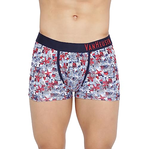 Image of Van Heusen Men's Cotton Trunk - Pack of 1 | Contoured pouch for support | Antibacterial Briefs | Sweat Absorbant | Moistue Wicking | Breathable Everyday Underwear | Long Lasting Color| Fun Prints | Style 10051
