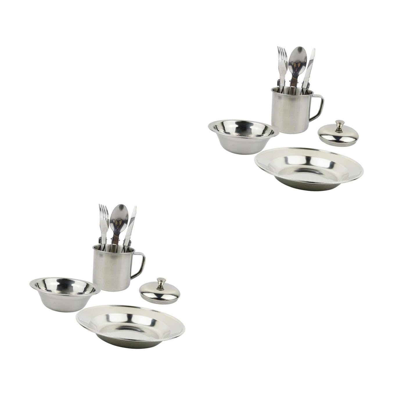 TOYANDONA Casseroles Inoxydable pour Camping Ustensiles de Cuisine Portables pour Activités Extérieures Kit de Vaisselle de Camping Personnes