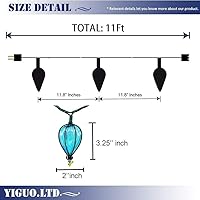 Vista 4 de 11 pies de luces de cadena multicolor con 10 bombillas, luces LED decorativas impermeables y conectables con certificación UL para colgar en patio