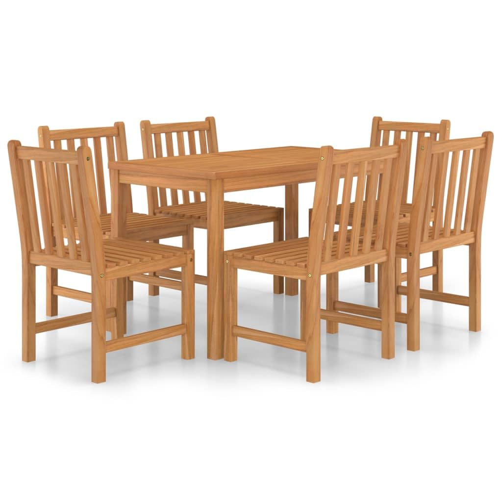 Mobili,Mobili da esterno,Set di mobili da giardino,Set da pranzo da giardino in legno massello di teak da 7 pezzi