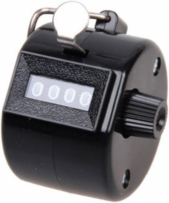 Jackie Pack of 2 Handheld 4 Digit Number Counter Mechanical Tally Lap Tracker Manual Clicker Black : Sports & Outdoors