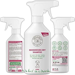 Dry Dog Shampoo Spray For Smelly Dogs - Wipe Clean Stain Remover - Cruelty Free Waterless Grooming Products Organic…