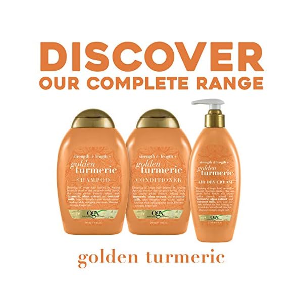 OGX-Strength-Length-Golden-Turmeric-Anti-Frizz-Air-Dry-Hair-Cream-with-Coconut-Milk-to-Nourish-Hair-Leave-In-Moisturizing-Hair-Treatment-to-Smooth-Frizzy-Hair-6-oz OGX Strength & Length + Golden Turmeric Anti-Frizz Air Dry Hair Cream with Coconut Milk to Nourish Hair, Leave-In Moisturizing Hair Treatment to Smooth Frizzy Hair, 6 oz