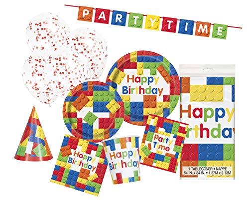 Articles de fête de blocs de construction pour table d'anniversaire enfant Unique Party 63799