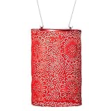 Allsop Home and Garden Stella Solar Lantern, Metallic Red
