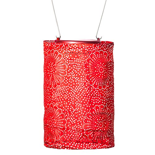Allsop Home and Garden Stella Solar Lantern, Metallic Red
