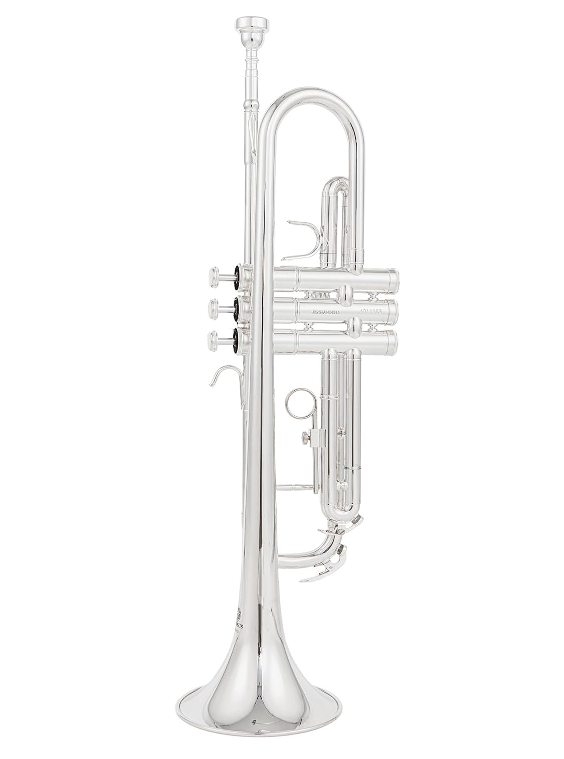 Ensemble de trompette standard en si bémol plaqué argent pour débutant en laiton avec étui rigide et kit de nettoyage 7C embouchure et gants