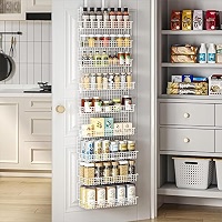 Étagère à Épices Murale 6 Niveaux JKsmart – Grande Capacité, 2 Tailles, Argent – Organisation Cuisine & Salle De Bain Parfaite