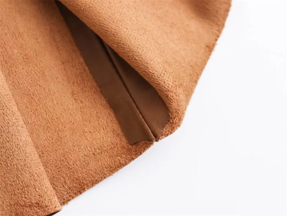 SWEPER Jupe Courte Femme - Mini Jupe Plissée en Cuir pour Femmes, Rétro Américain avec Ceinture, Slim, Ligne A, Couleur Unie, Au-Dessus du Genou, Hiver