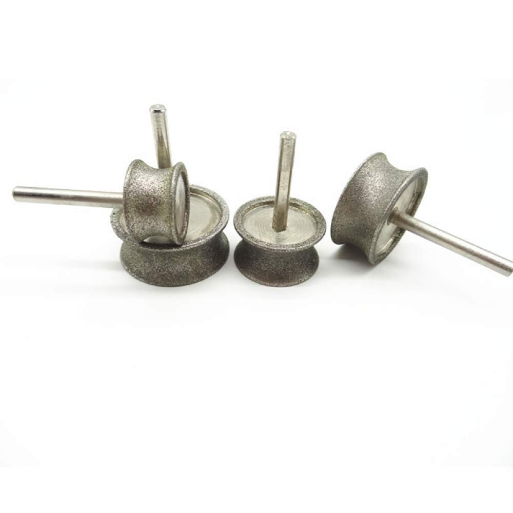 Muela abrasiva de copa, 1 pieza, cabezales arco foso redondo, puntas diamante, cabezal cóncavo, abrasivo for tallado joyería, 20 mm x 7, grueso(35mm*18mm)