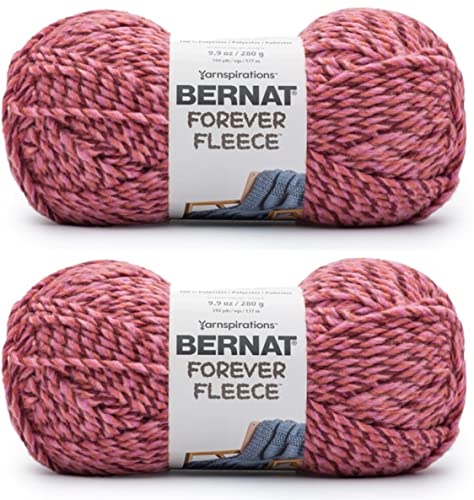Image of Bernat Forever Fleece Rumpus Red Yarn - 2 Pack of 280g /9.9oz - Polyester - 6 Super Bulky - 194 Yards - Knitting /Crochet