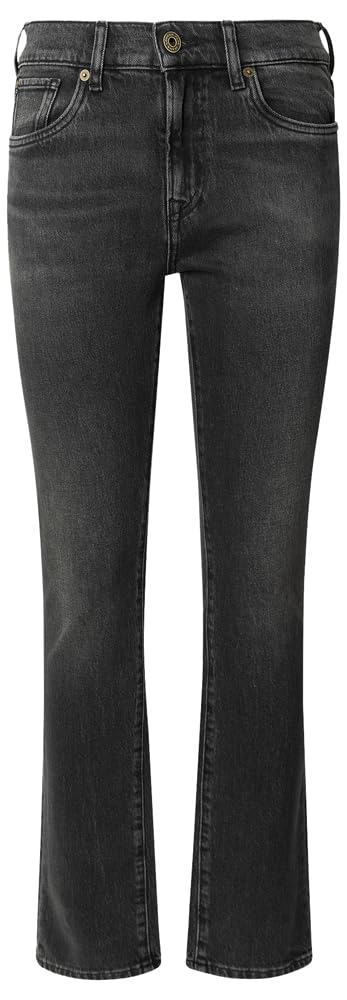 Pepe Jeans Jeans Ajustados MW Grace para Mujer, Color Negro (Denim-9FA), 32W/32L, Negro (Denim-9fa), 32W / 32L