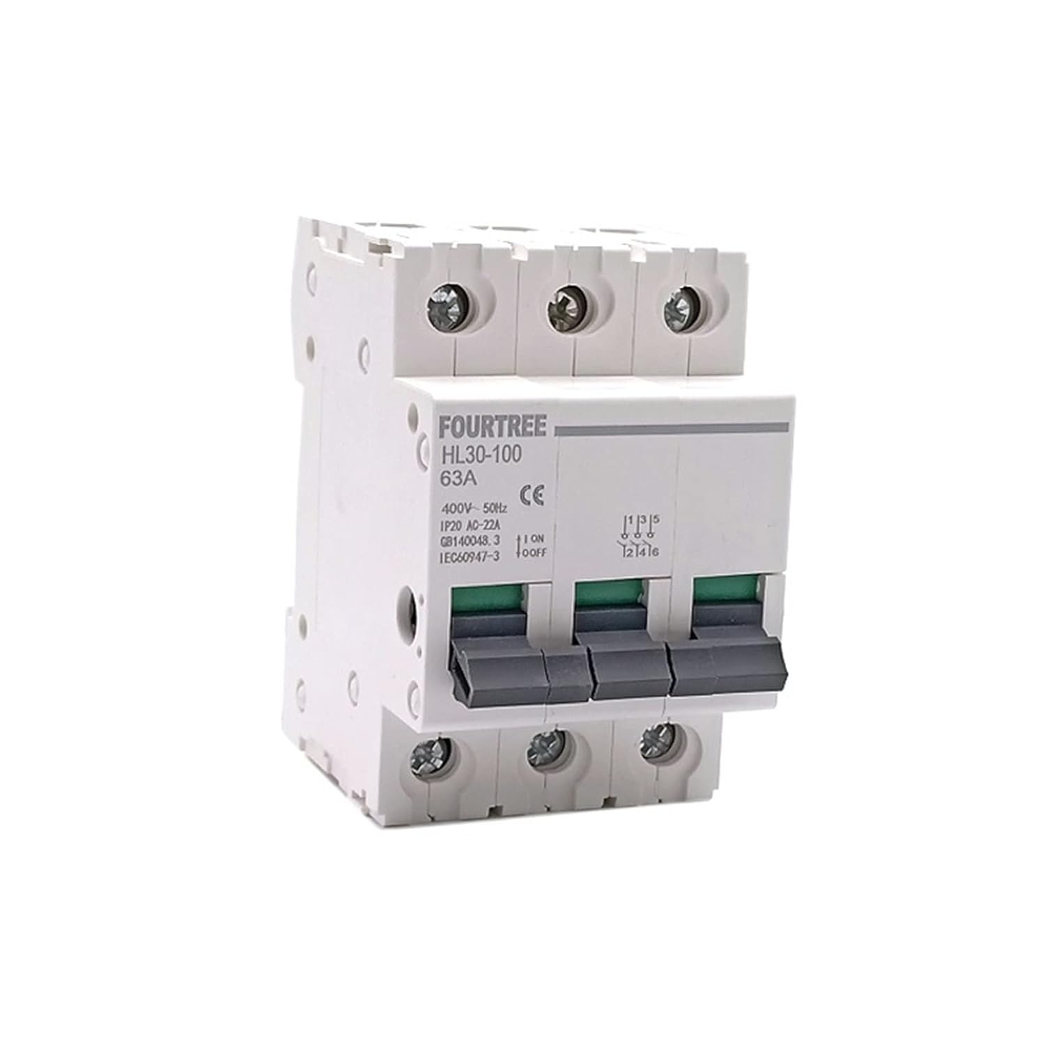 1Pcs Main Switch HL30 Isolating Circuit Breaker Household Function Disconnector Isolator 3P 32A 63A 100A (Size : 3 Pole, Color : 32A)(32a)