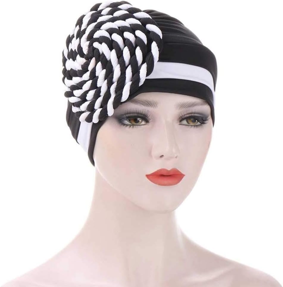 HBJWOV Two-Color Trendy India Turban Bonnet Arab Wrap Scarf Ready to Wear Hijab Hat Headdress Woman Inner Hijab Caps