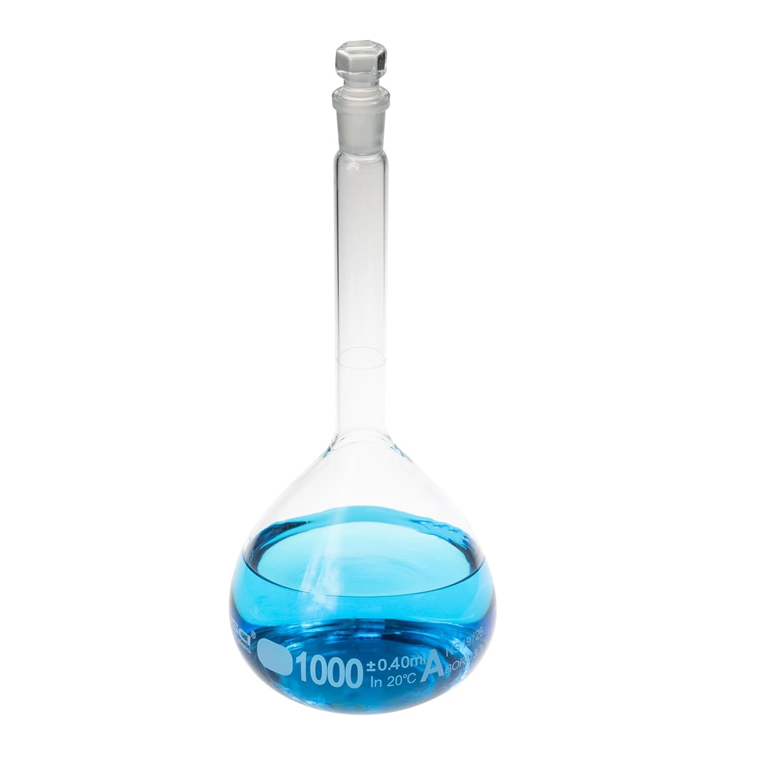 ALWSCI 1000 ML Volumetric Measuring Flask Set NS19/26 Glass Stopper, Graduated, ASTM Class A Borosilicate Glass 3.3 for Laboratory, 2PCS