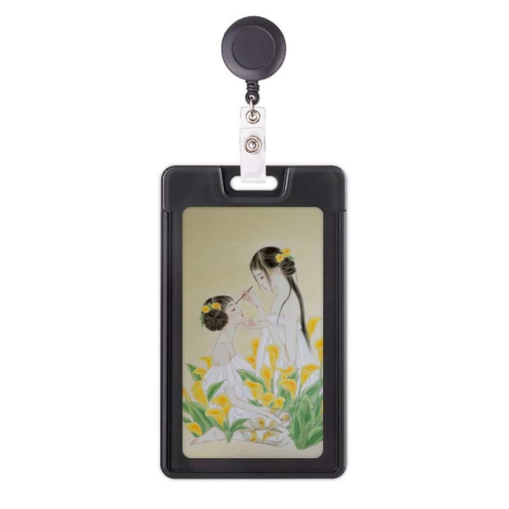 Porte-badge rétractable pour blouse médicale style aquarelle zen - 5