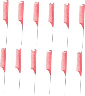 12 Pack Plastic Tail Hairdressing Comb Set for Salon Sectioning