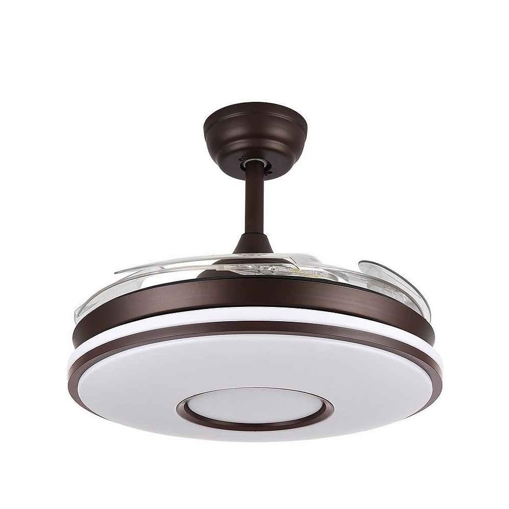 Ventilador marron modelo DANI motor DC y led integrado FABRILAMP