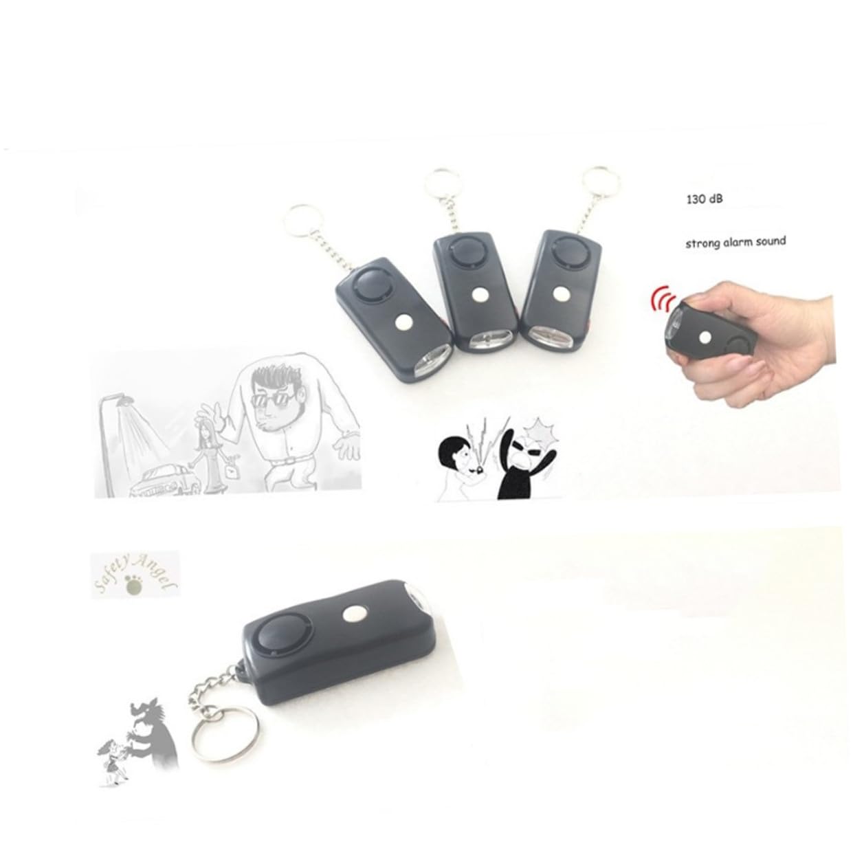 jojofuny 3 Uds Alarma De Emergencia Mini Alarma Segura Alarma De Seguridad para Chica Carrera Nocturna Mujer