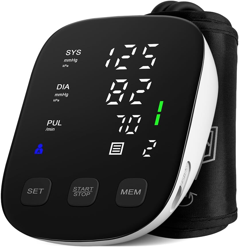 Blood Pressure Monitor with Large Display, Blood Pressure Machine Upper Arm Large Cuff(8.7"-16.5"), High Automatic Blood Pressure Monitors Cuff for Home Use, BP Monitors