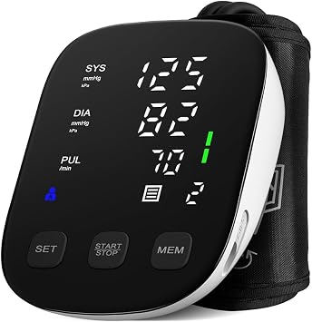 HealthTree Blood Pressure Monitor Upper Arm - Large Cuff8.7"-16.5" Digital BP Machine with Backlit LED Display, 2x90 Memory, Heart Rate Monitor Sphygmomanometer for Home Use