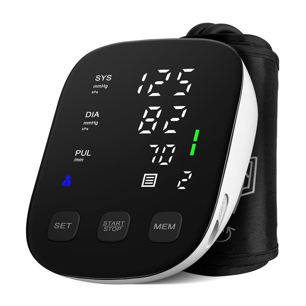 HealthTree Blood Pressure Monitor Upper Arm - Large Cuff(8.7"-16.5") Digital BP Machine with Backlit LED Display, 2x90 Memory, Heart Rate Monitor Sphygmomanometer for Home Use ClimatePartner certified