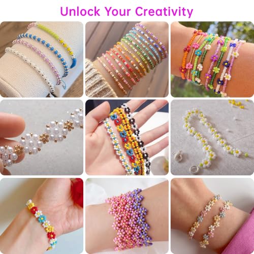 Image of Dazhqp 144 Colours Glass Beads, 3 mm, Pack of 45000 Beads for Bracelets