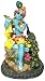 Kishor Krishna Sits Playing Flute By Peacock 6" Hindu God Idol Golu Doll