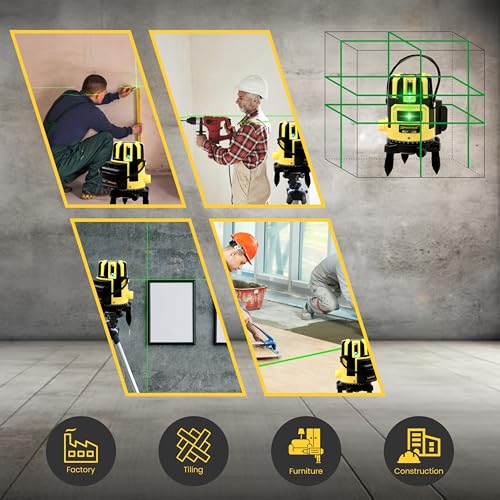 Image of Tomahawk TLL-A-05 Laser Level | 30m (98 feet) | 5-Line | Laser Level for Home, Workshop & Professional Use