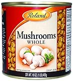Roland Foods Whole Medium Large Button Mushrooms, Specialty Imported Food, 16 Ounce Can, Pack of 4