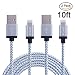 Xcords(TM) 2Pcs 10Ft iPhone Lightning Cable Charging Cord Nylon Braided Apple USB Cable Usb 2.0 Data Sync Cable 8 Pin Cable for iPhone 5/5s/5c 6s 6s Plus iPad iPod 5G