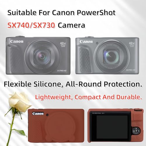 Funda para cámara Canon PowerShot SX740/SX730 silicona marrón miniatura 2