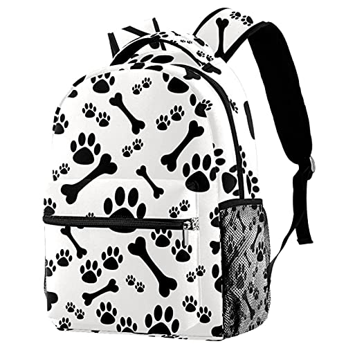 Sac à dos livres d'école os et patte de chien - Cartable enfant léger garçons et filles