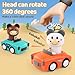 SUPVIB Press to Go Car Toys for Toddlers 1-3, Animal Baby Car Toys, Gifts for One Year Old Boys, Infant Play Vehicle Set for 6-9-12-18 Months, 1st Birthday Gifts for 1-2 Years Old Boy Girl