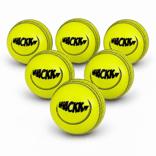 Image of WHACKK I10 T-20 Wind Ball 72MM 120GMS Seasional Color Mix 6 | Synthetic Practice Cricket Balls | Swing Balls for Match, Training, Indoor, Outdoor & Street Cricket (Yellow, Set of 6)