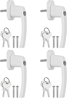 Window Handles 4Pcs Window Handle Universal Espag Key Locking Lockable Double Glazing Window Handle Balcony Door Handle Window Handle (Color : Left Hand)