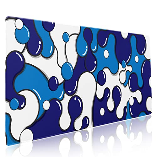 aportt Mauspad mit Anime-Motiv, Cooles, geometrisches Japanisches Design, erweiterte Schreibtischmatte, 90 x 40 cm, rutschfeste Gummiunterseite, genähter Rand, großes XXL-Mauspad für Gaming, Laptop,