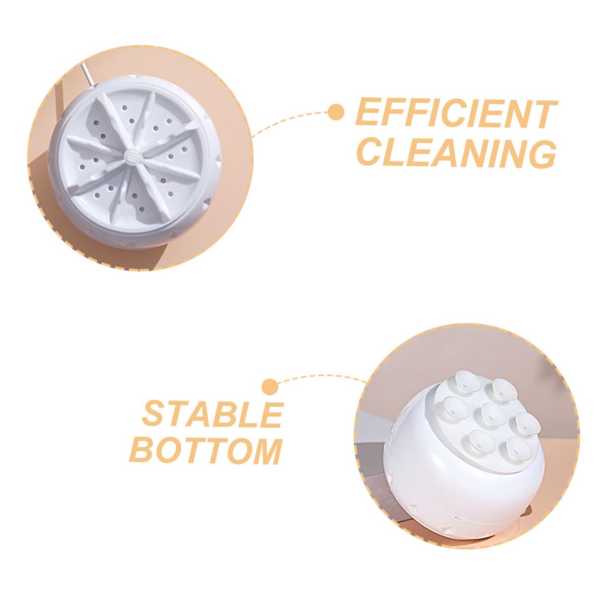 GLEAVI Mini Lavatrice Portatile 2 Pezzi con Turbina Bianca in Plastica per Pulizia ad Alta Efficienza di Biancheria in Appartamento e Viaggio