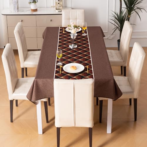 Image of HOKIPO Modern Grace Table Cloth for 6 Seater, 55x86 in, Imperial Diamond