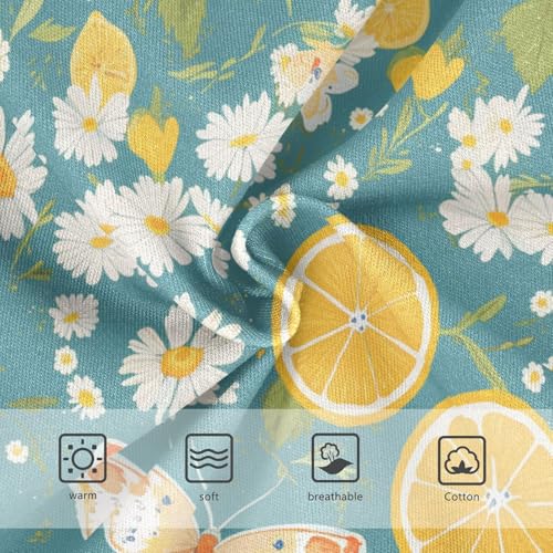 Wusikd Lemons Flowers (2) Girls' Underwear Cotton Girls Briefs Soft Toddler Underwear 2T3