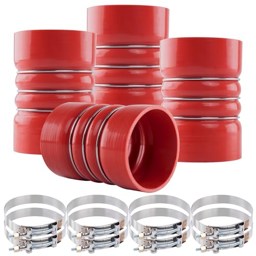 3 X 6 Silicone Charge Air Cooler Hump Hose with Clamp4PCS Black | 3 inch ID Turbo Air Intake and Intercooler CAC Hose Kit with 8Pcs T Bolt Clamp for Semi Trucks product thumbnail 11