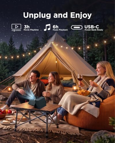 TCL PlayCube 1080P FHD DLP Projector, Portbale Projector Compatible with Google TV & Netflix, 750 ISO Lumens, 4K Supported, Built-in 66Wh Battery, Up to 150'' Screen, Auto Focus & Keystone - image 5
