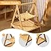 Wooden Cat Hammock Double Layer Lounger Perches 2 Tier Elevated Cat Bed Raised Pet Bed for Kitten Small Animals Climbing Home, Yellow