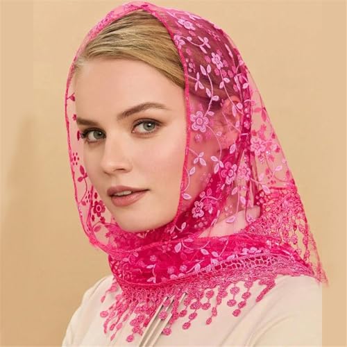 Fashionable Triangular Head Scarf With Elegant Flower Pattern Fringed Lace Head Wrap For Youth Women Vacation Headdress 6